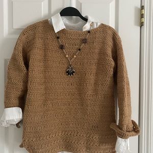Handmade crochet light wool sweater